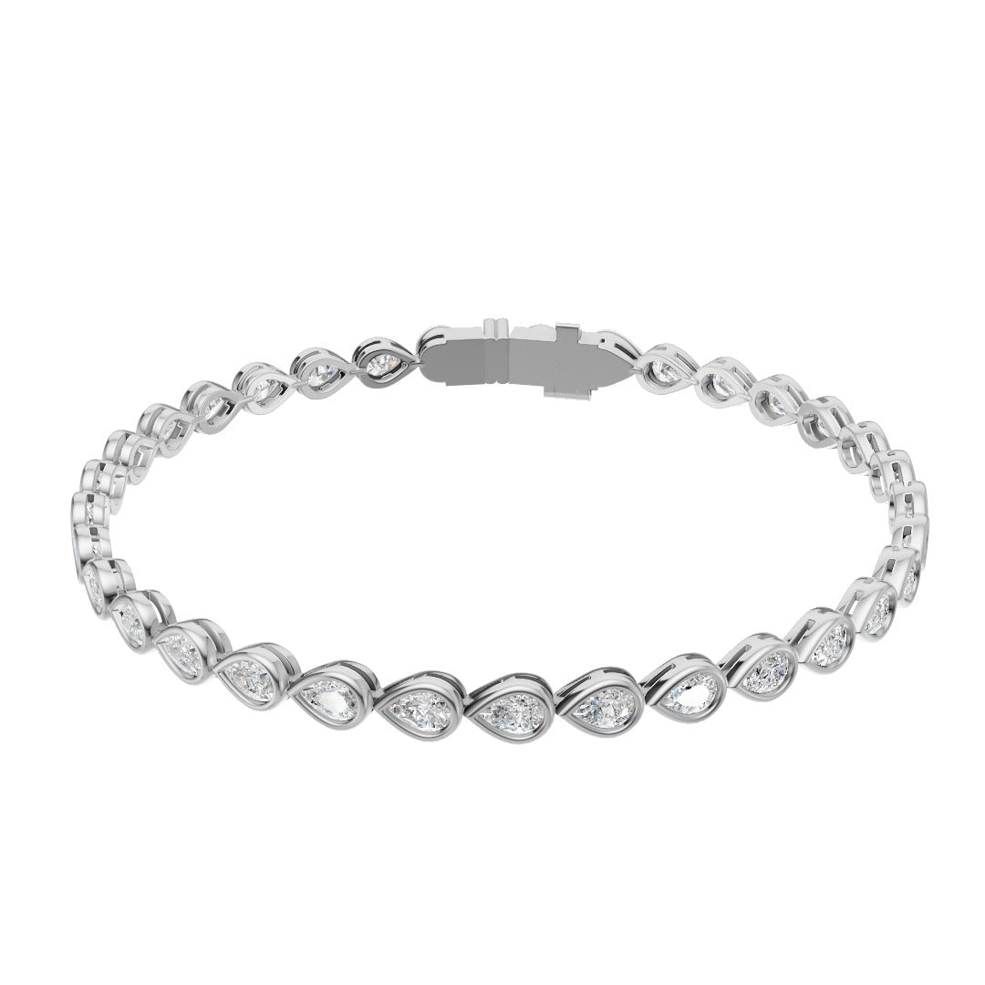 Pear Diamond Tennis Bracelet - BR20