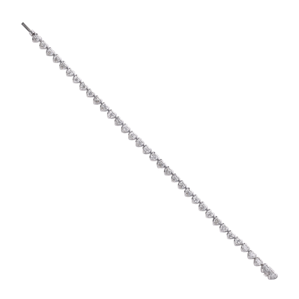 Heart Diamond Tennis Bracelet - BR22