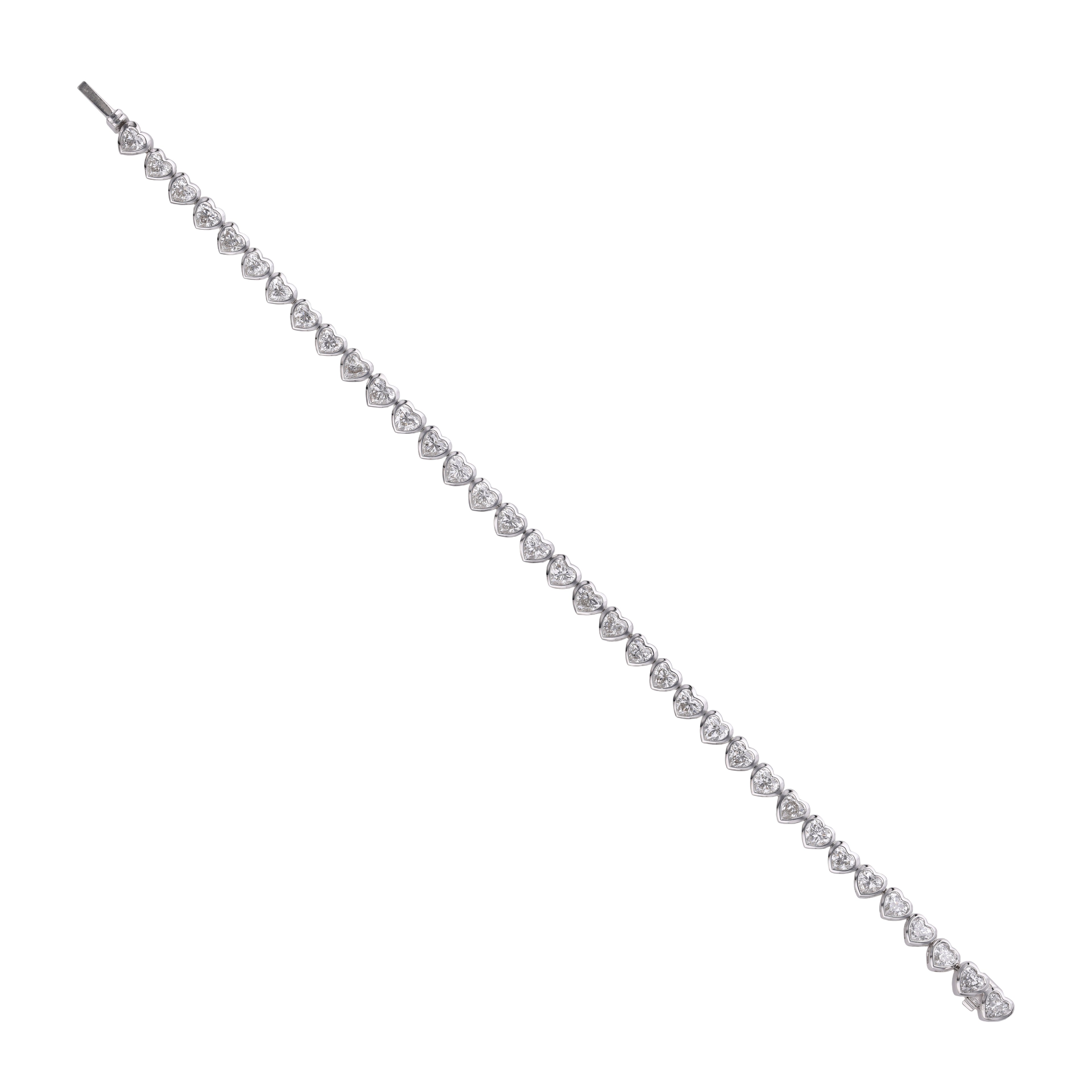 Heart Diamond Tennis Bracelet - BR22