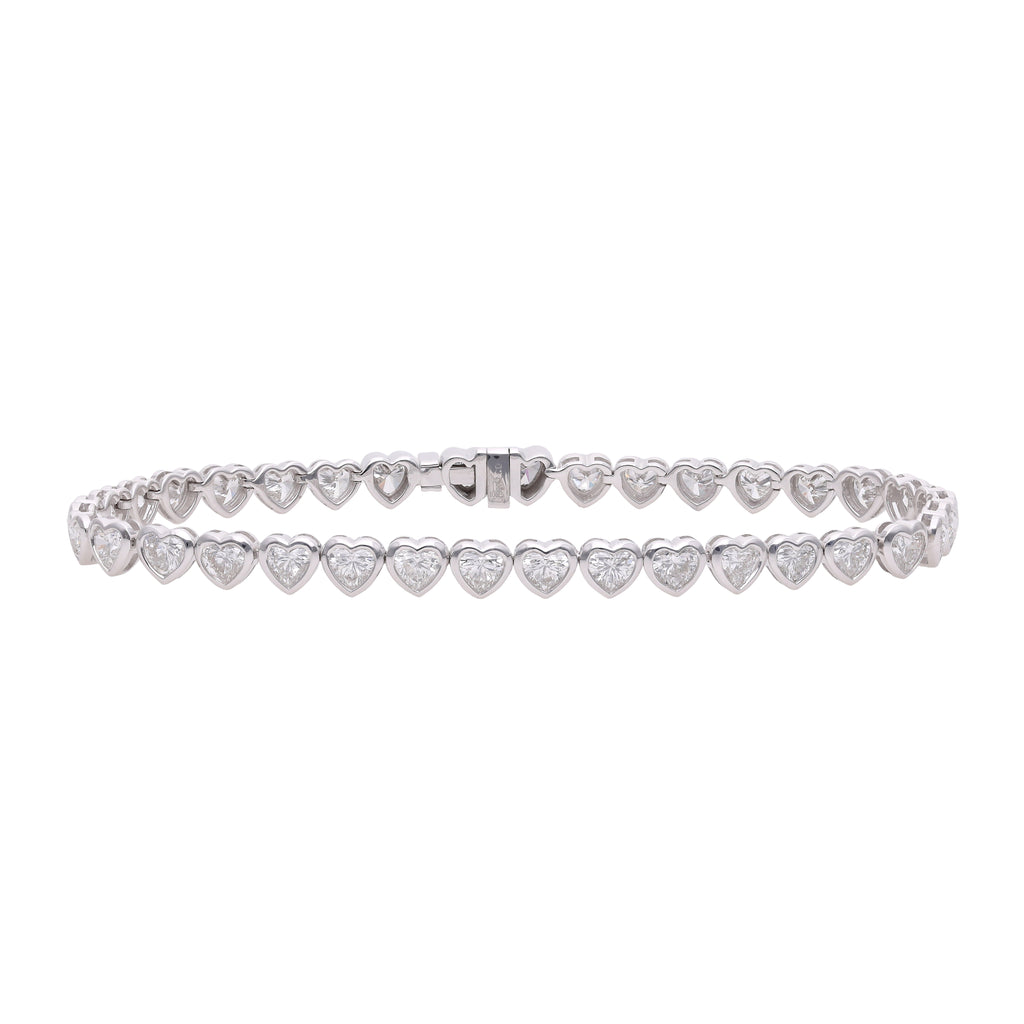 Heart Diamond Tennis Bracelet - BR22