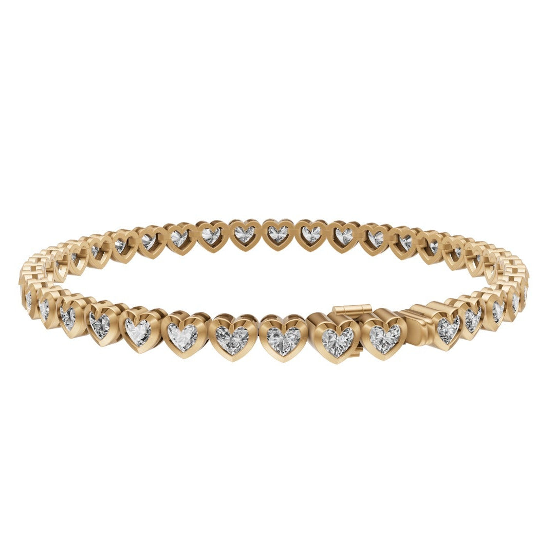 Heart Diamond Tennis Bracelet - BR22