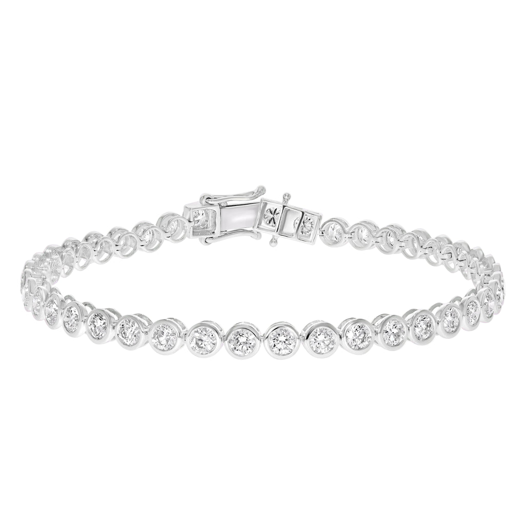 Round Bezel Diamond Tennis Bracelet - BR23