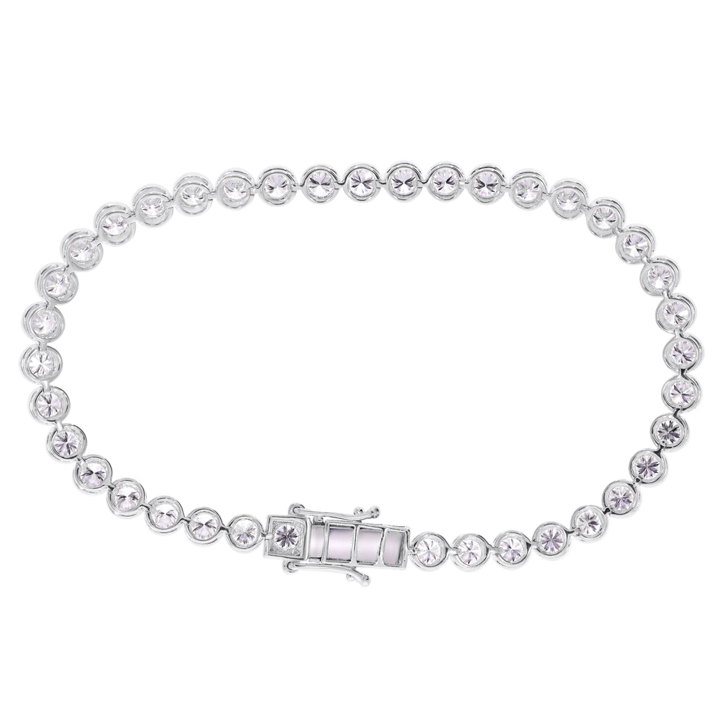 Round Bezel Diamond Tennis Bracelet - BR23