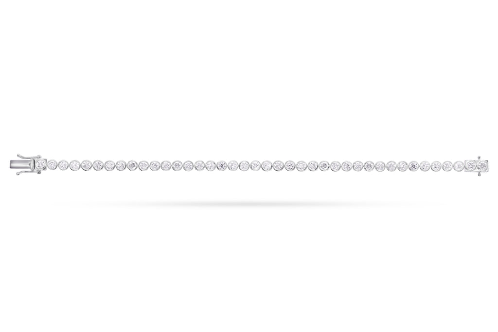 Round Bezel Diamond Tennis Bracelet - BR23
