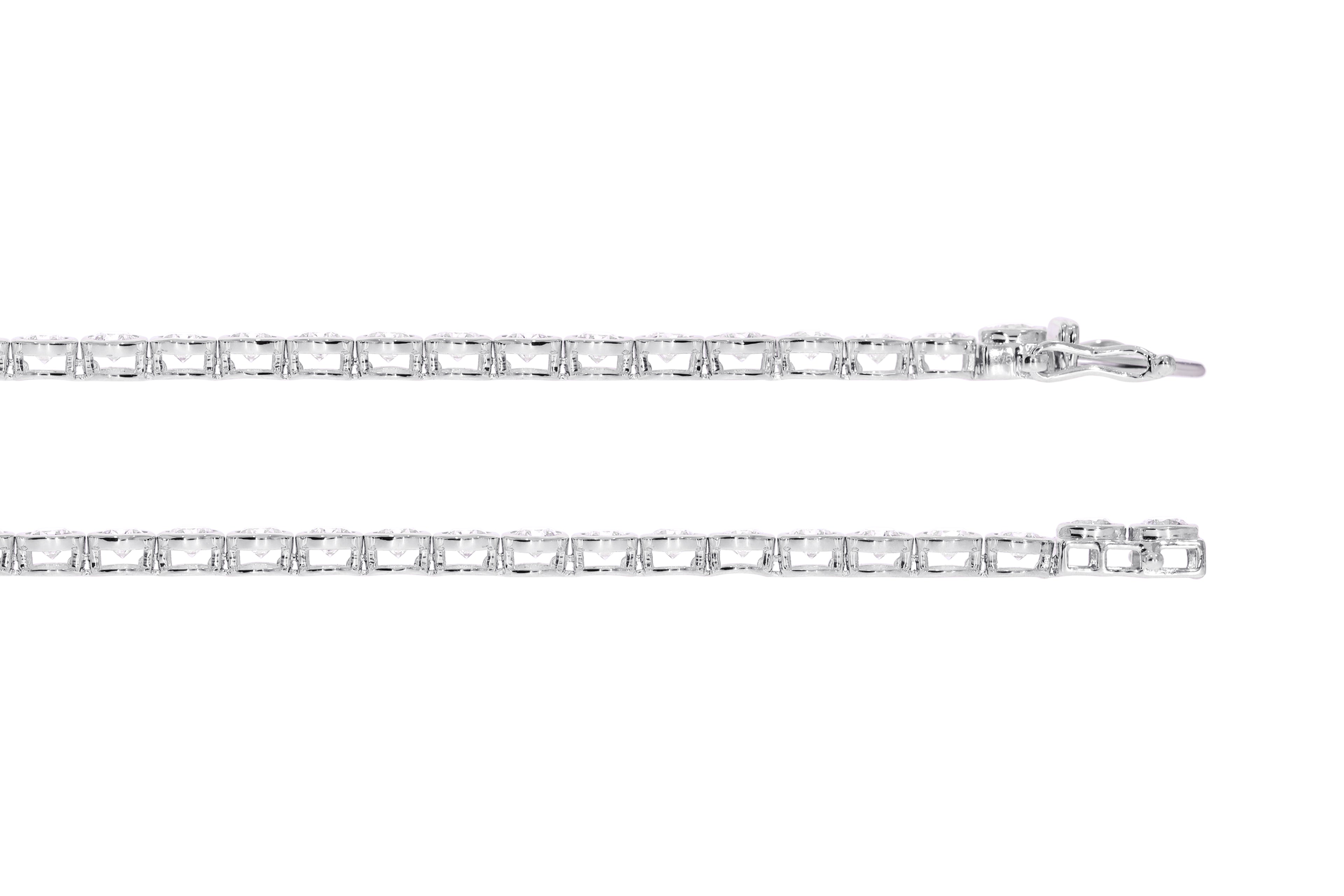 Round Bezel Diamond Tennis Bracelet - BR23