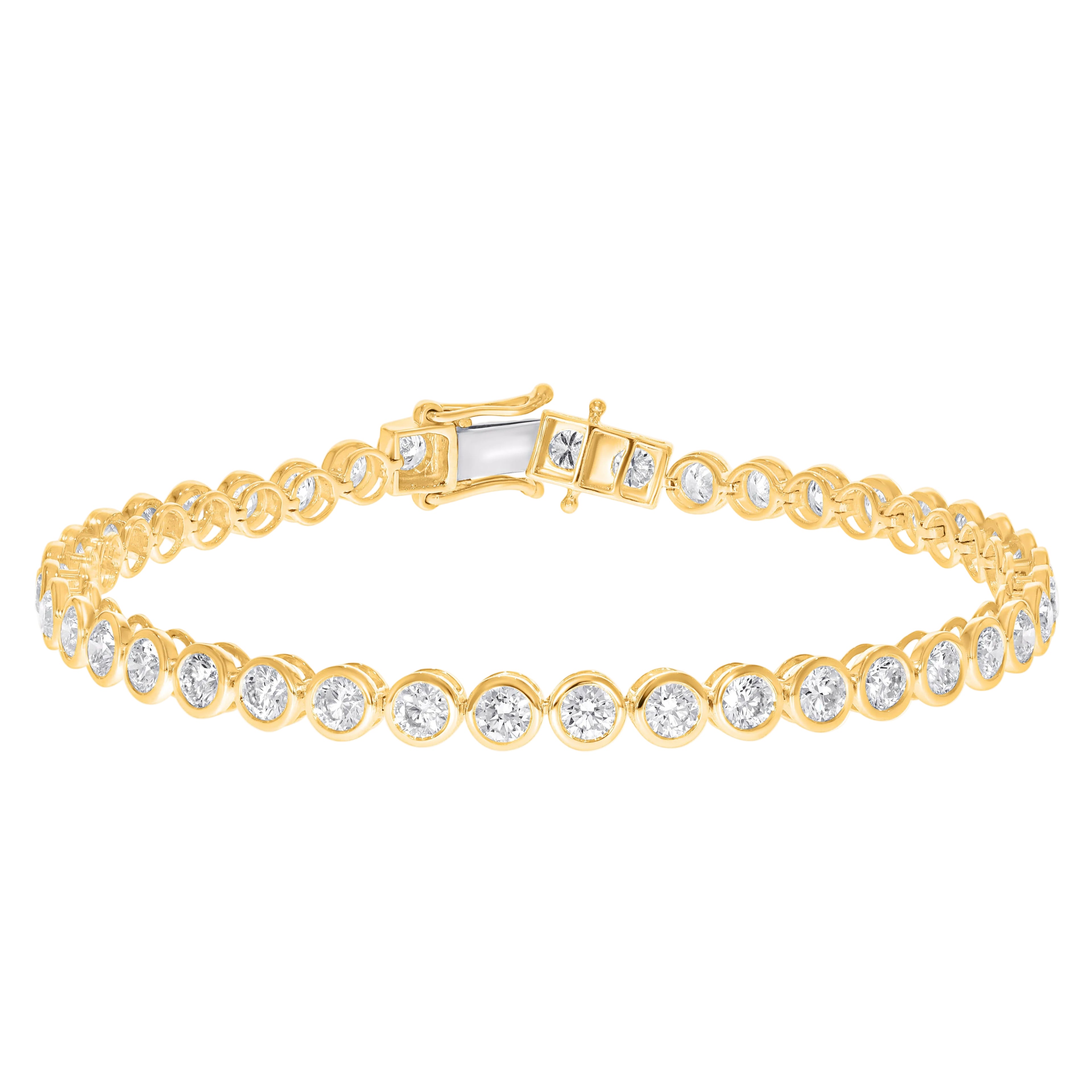 Round Bezel Diamond Tennis Bracelet - BR23
