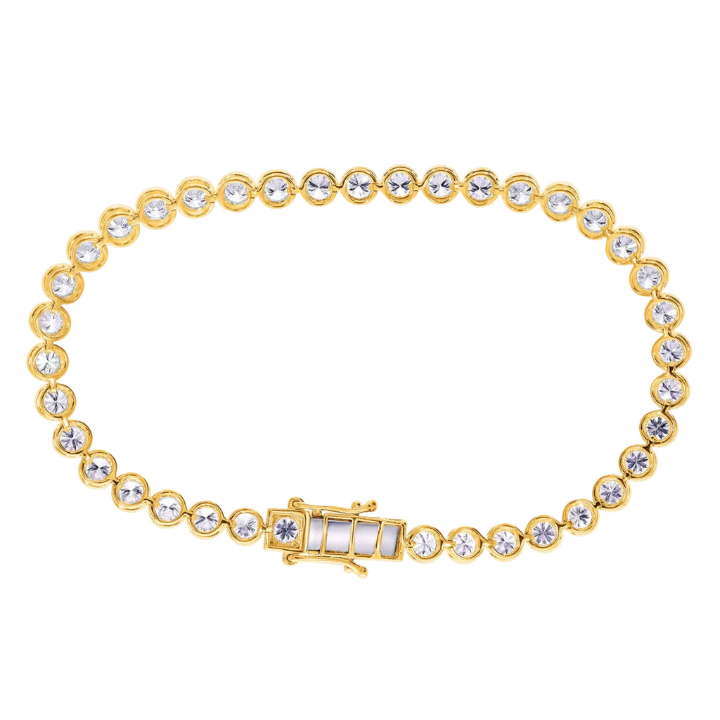 Round Bezel Diamond Tennis Bracelet - BR23