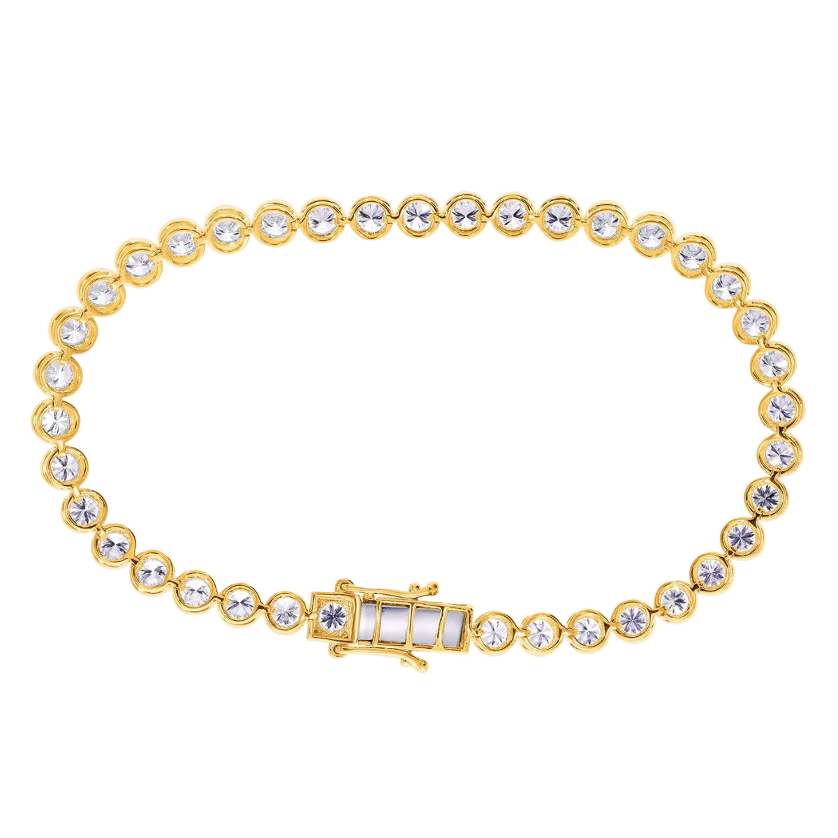 Round Bezel Diamond Tennis Bracelet - BR23