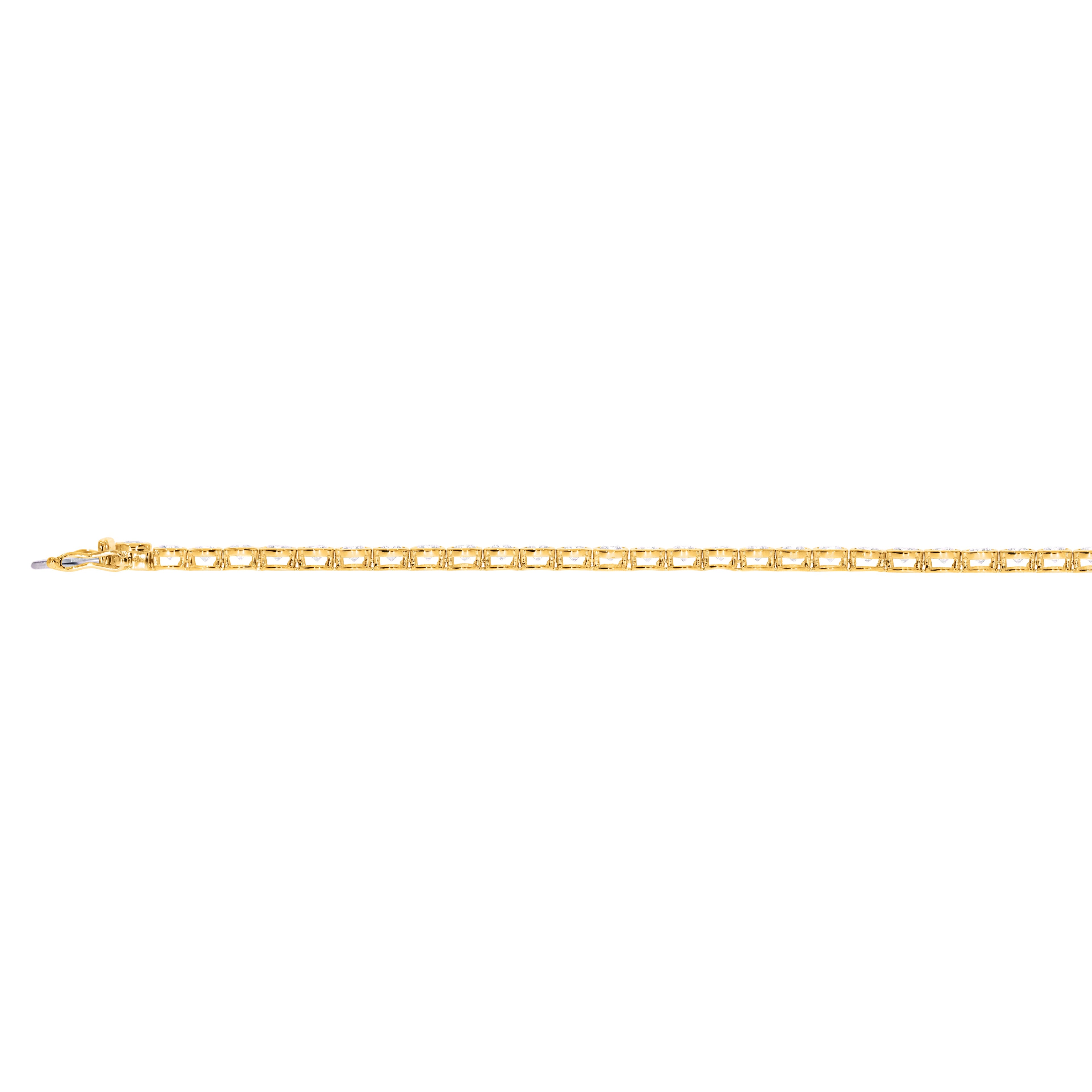 Round Bezel Diamond Tennis Bracelet - BR23