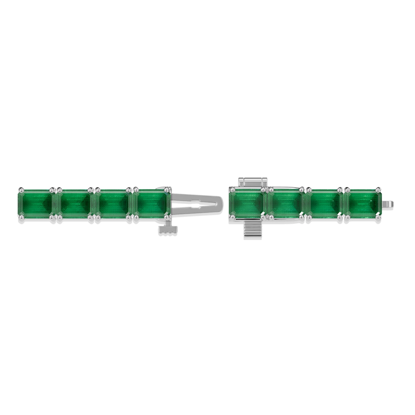 Emerald Cut & Stone Tennis Bracelet - BR25