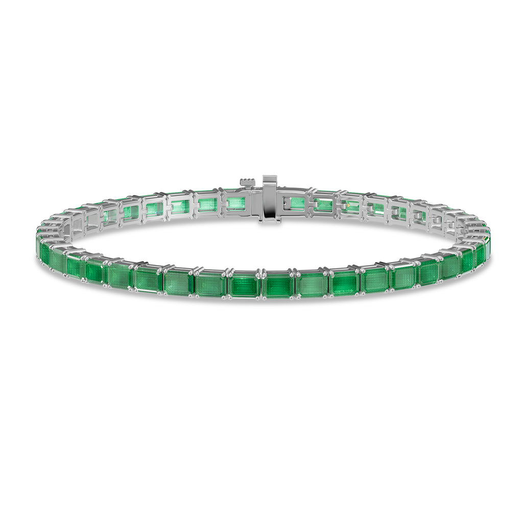 Emerald Cut & Stone Tennis Bracelet - BR25