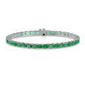 Emerald Cut & Stone Tennis Bracelet - BR25