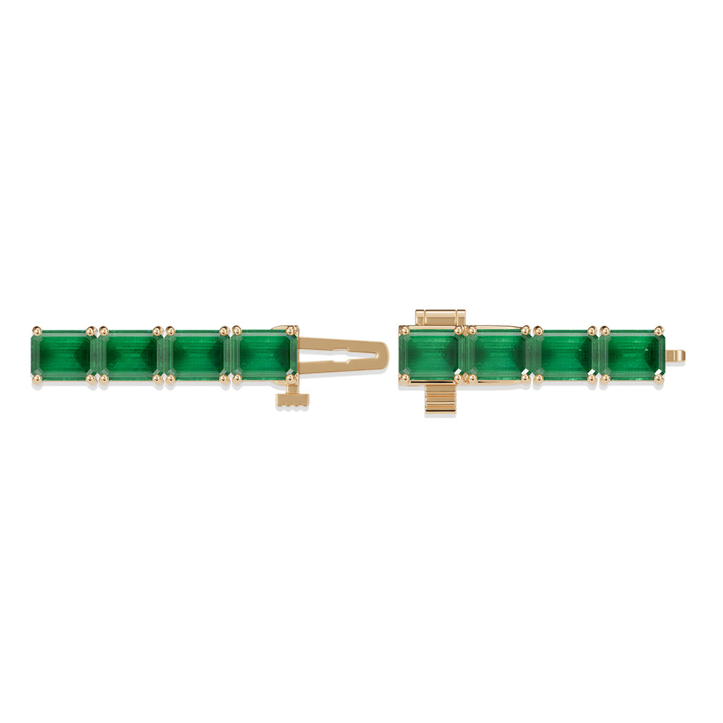 Emerald Cut & Stone Tennis Bracelet - BR25