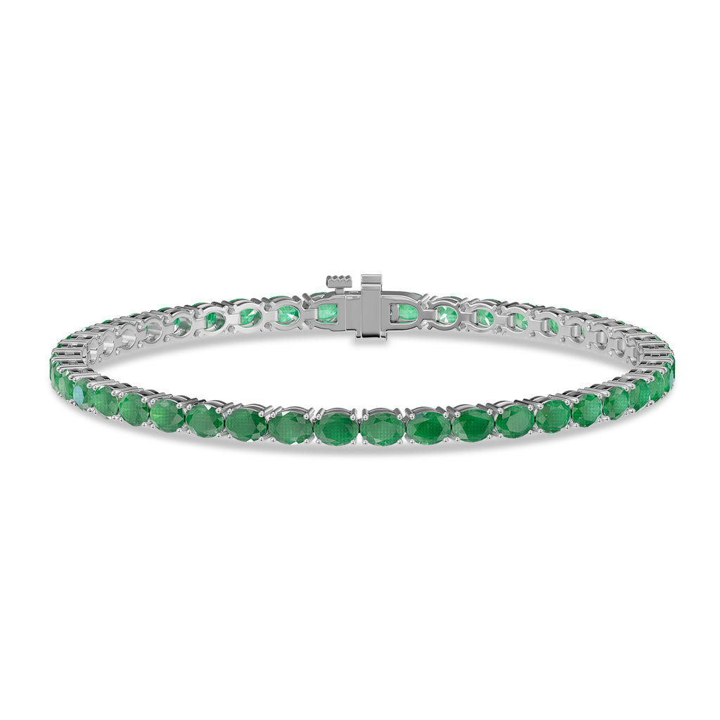 Oval Emerald Tennis Bracelet - BR28