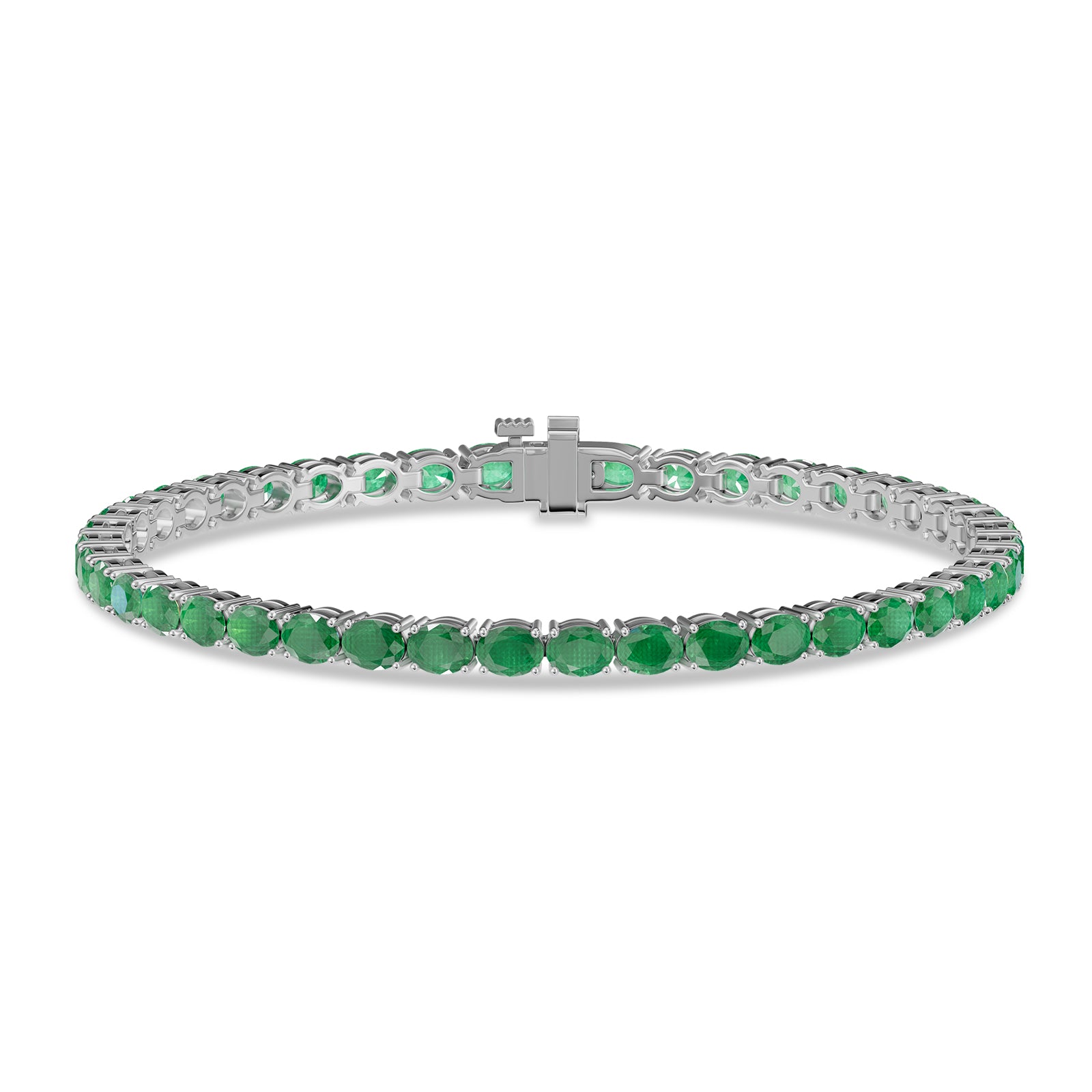 Oval Emerald Tennis Bracelet - BR28