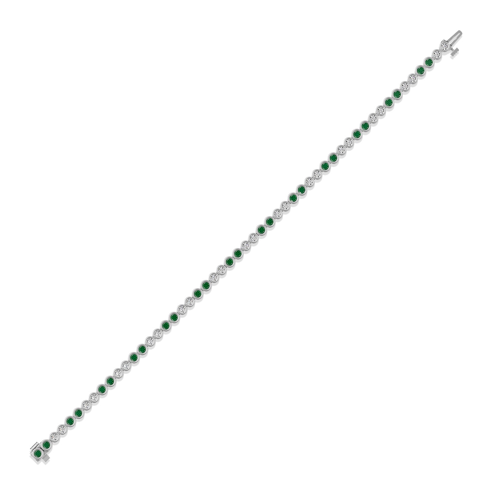 Round Emerald & Diamond Tennis Bracelet - BR34