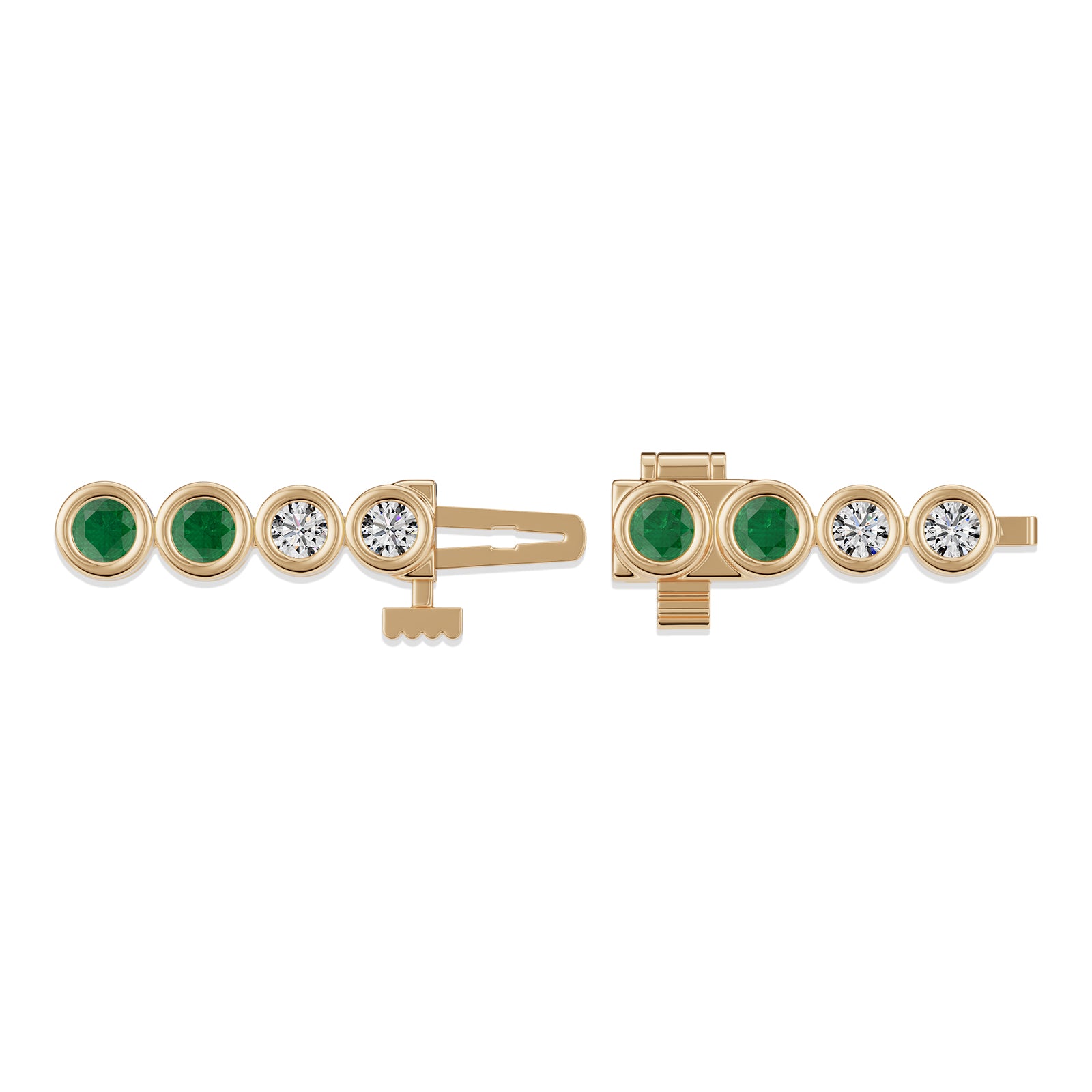 Round Emerald & Diamond Tennis Bracelet - BR34