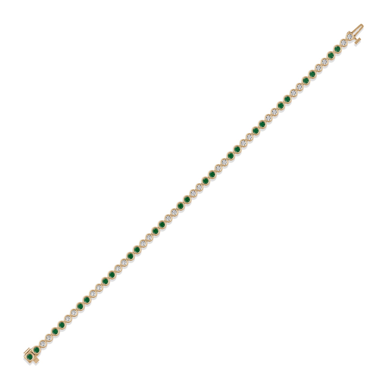 Round Emerald & Diamond Tennis Bracelet - BR34
