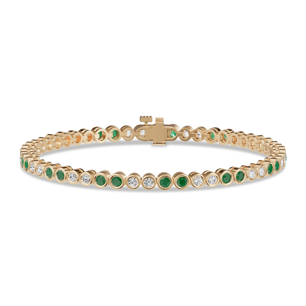 Round Emerald & Diamond Tennis Bracelet - BR34