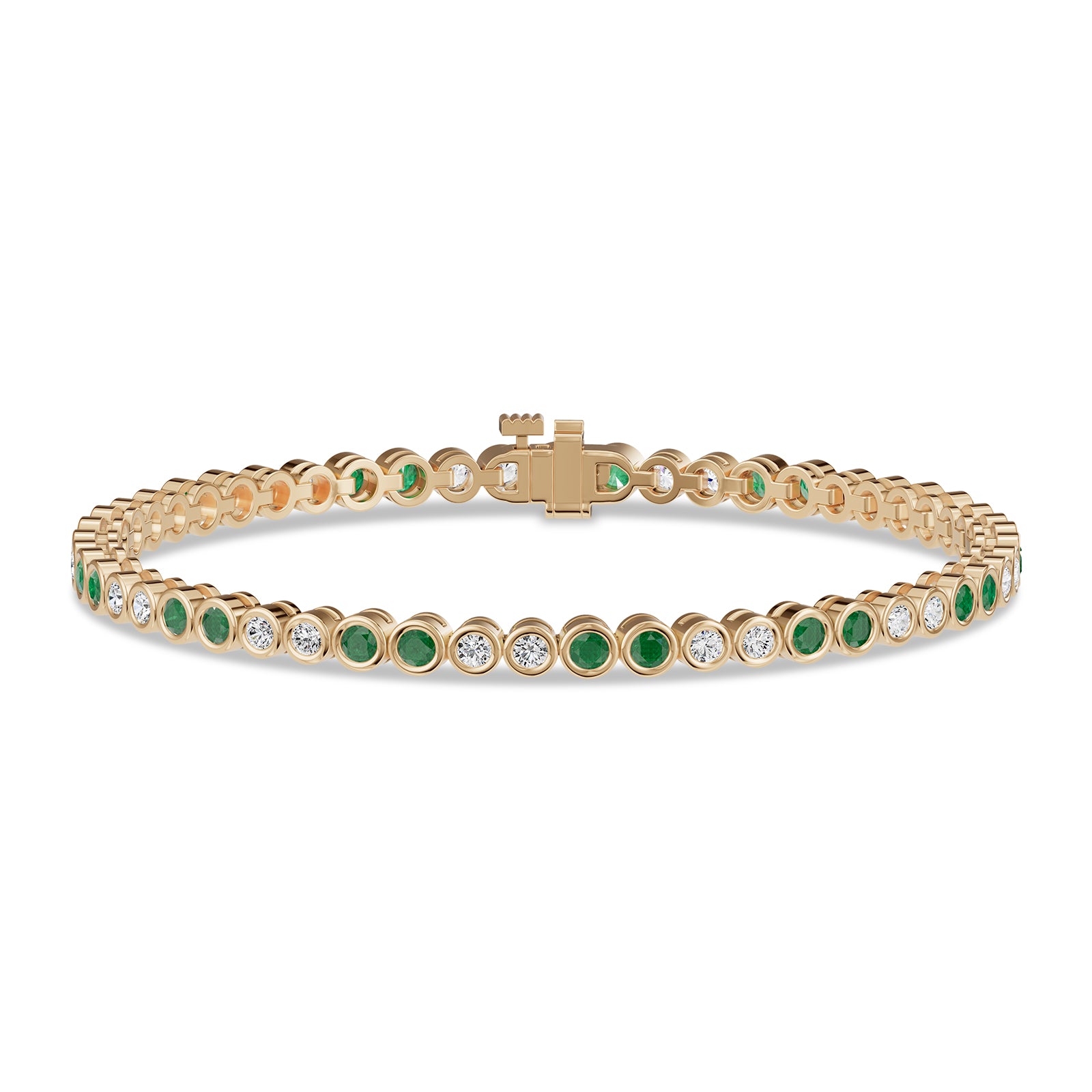 Round Emerald & Diamond Tennis Bracelet - BR34