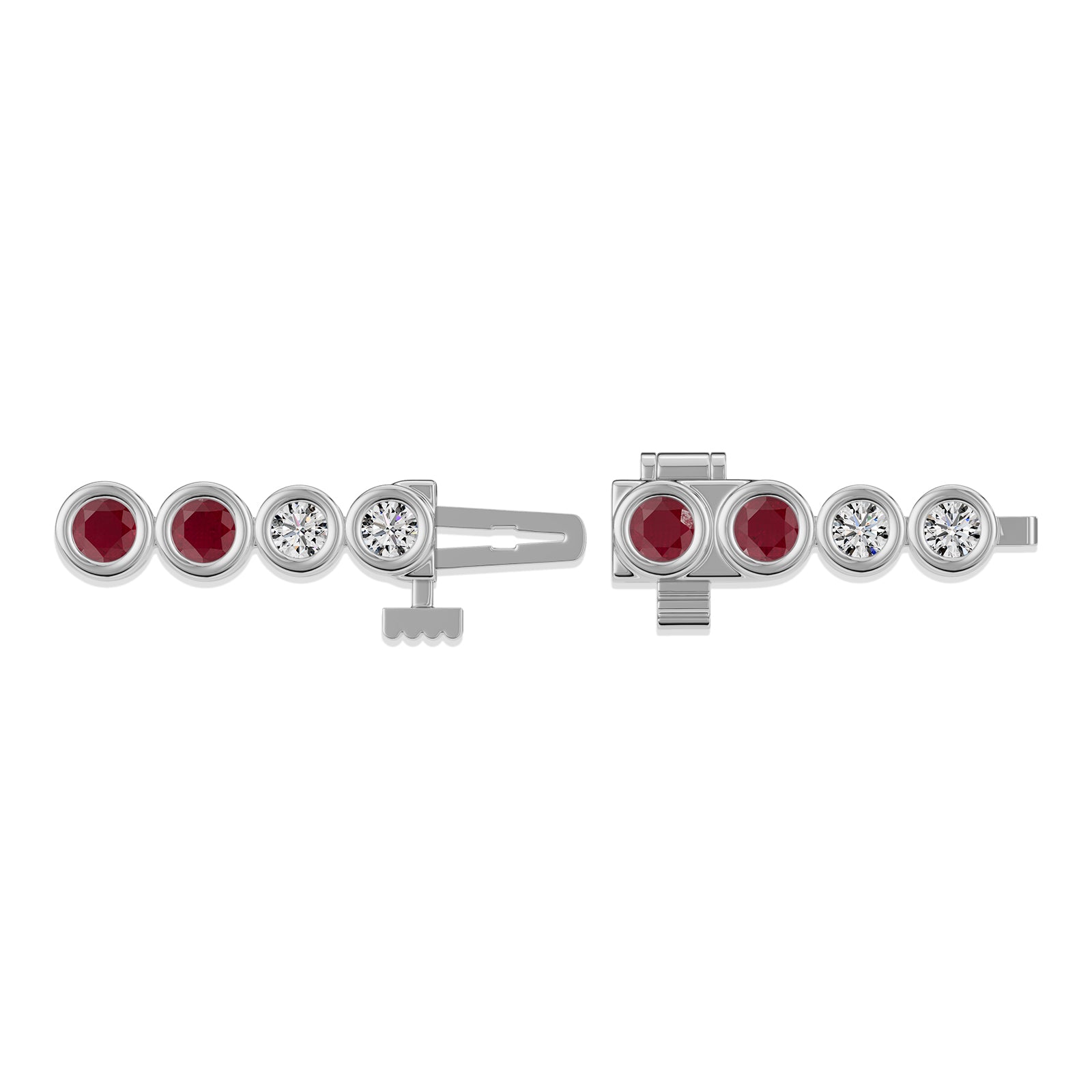 Round Ruby & Diamond Tennis Bracelet - BR35