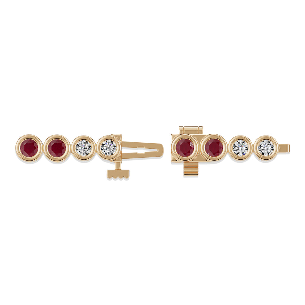 Round Ruby & Diamond Tennis Bracelet - BR35