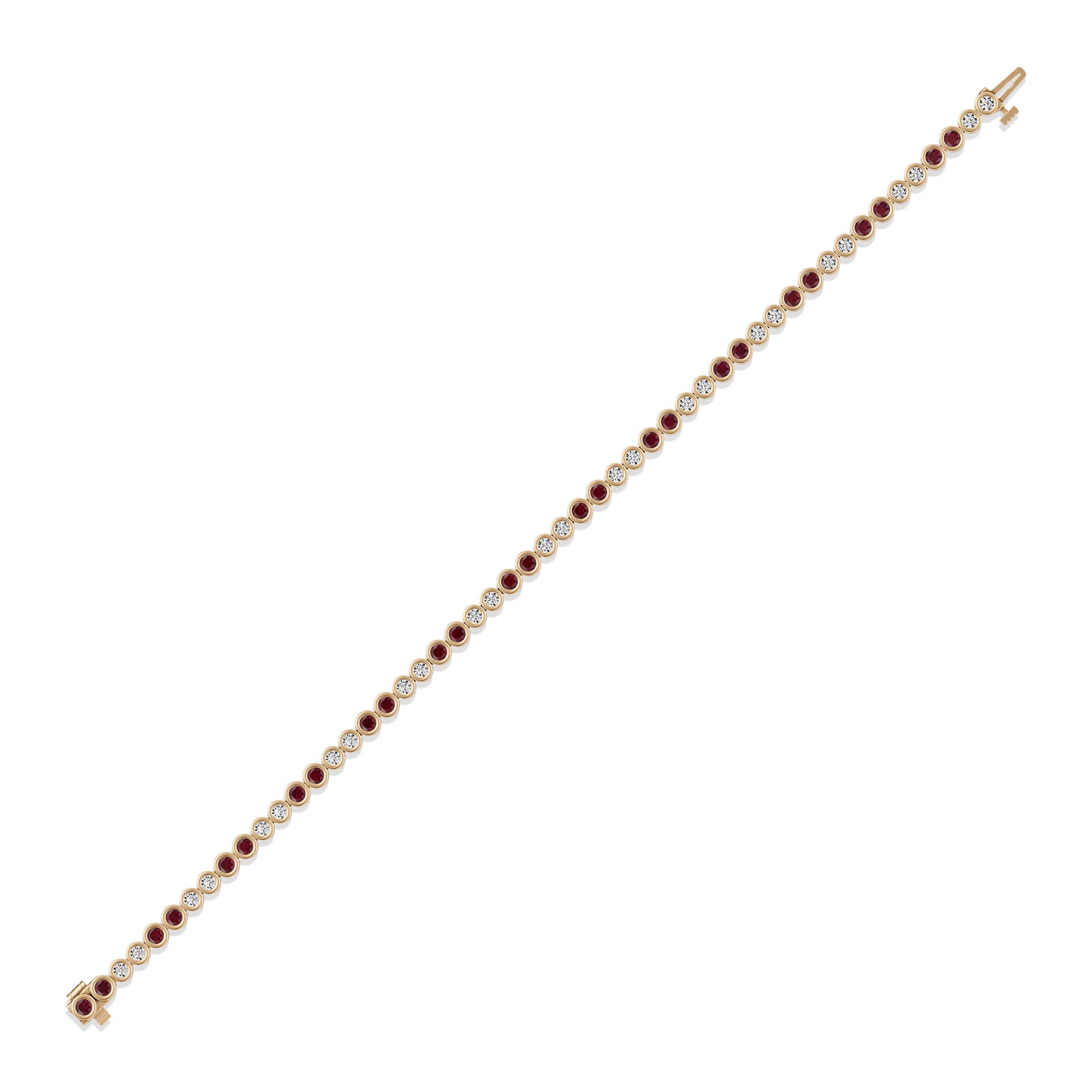 Round Ruby & Diamond Tennis Bracelet - BR35