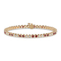 Round Ruby & Diamond Tennis Bracelet - BR35