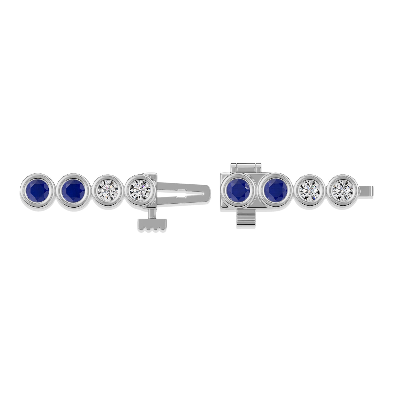 Round Sapphire & Diamond Tennis Bracelet - BR36