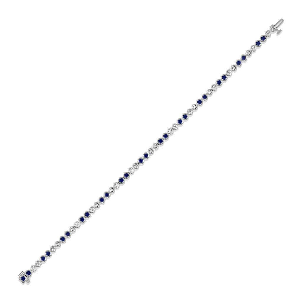 Round Sapphire & Diamond Tennis Bracelet - BR36