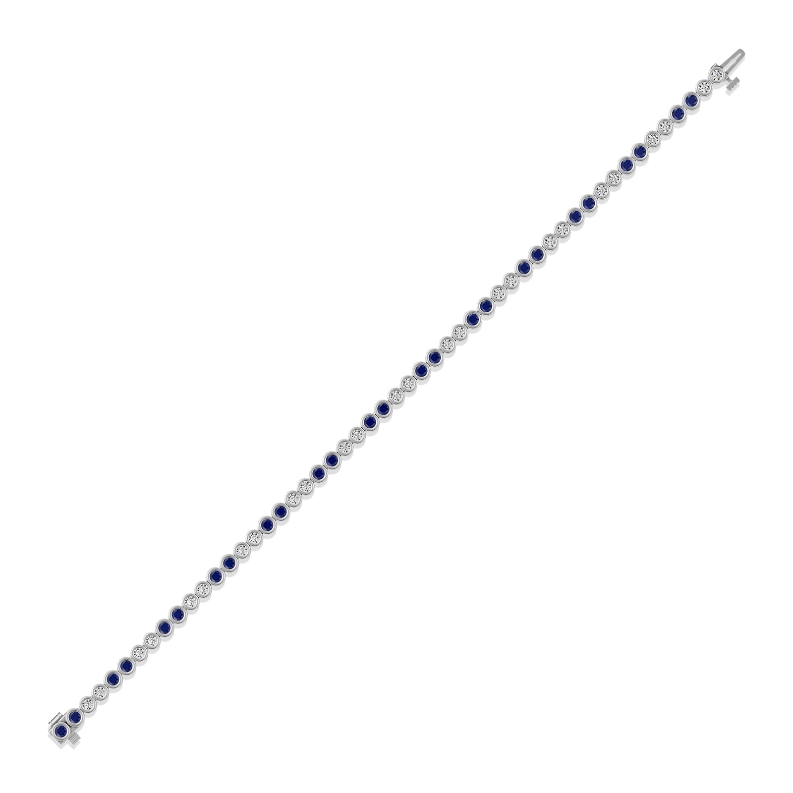 Round Sapphire & Diamond Tennis Bracelet - BR36