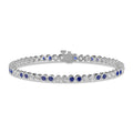Round Sapphire & Diamond Tennis Bracelet - BR36
