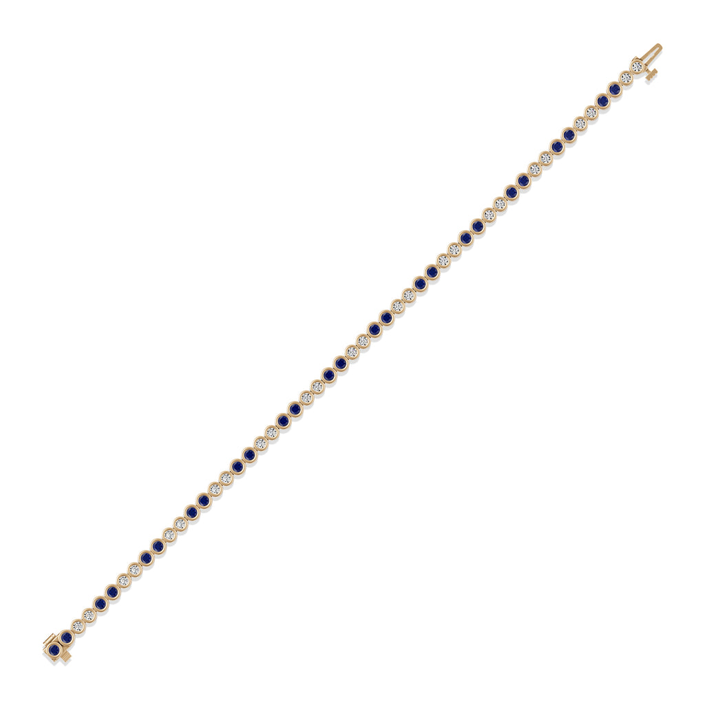 Round Sapphire & Diamond Tennis Bracelet - BR36