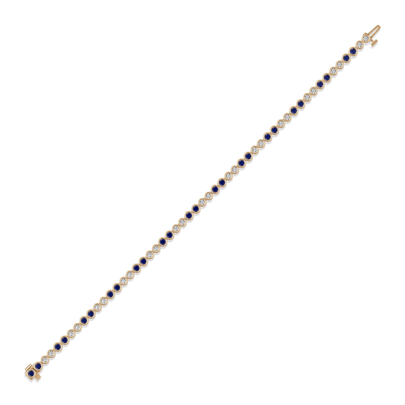 Round Sapphire & Diamond Tennis Bracelet - BR36