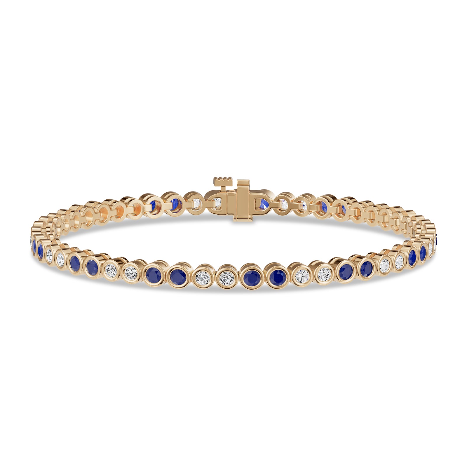Round Sapphire & Diamond Tennis Bracelet - BR36