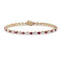 Pear Ruby & Diamond Tennis Bracelet - BR38
