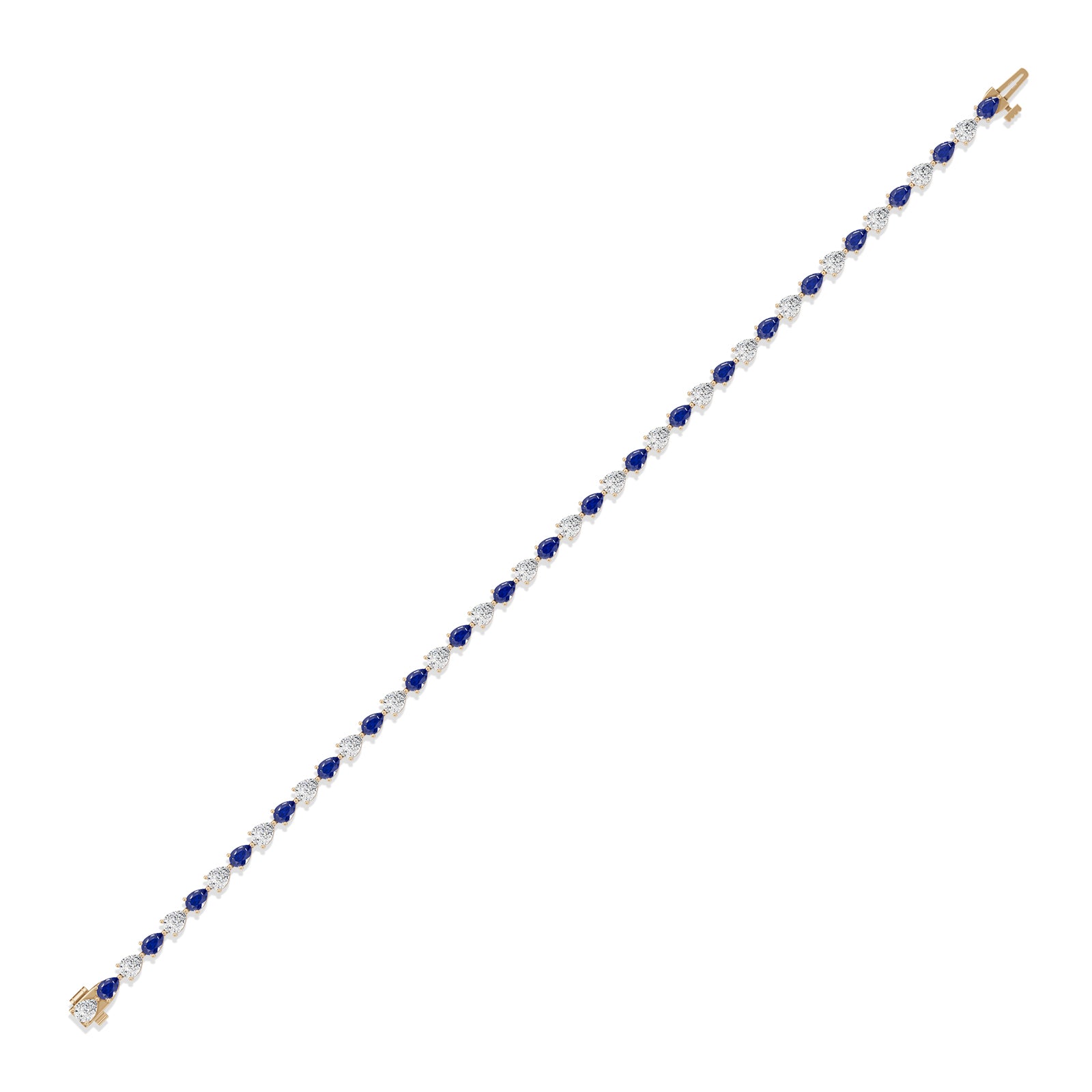 Pear Sapphire & Diamond Tennis Bracelet - BR39