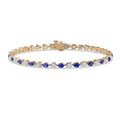 Pear Sapphire & Diamond Tennis Bracelet - BR39