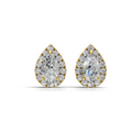 Halo Pear Diamond Stud Earrings - ER03