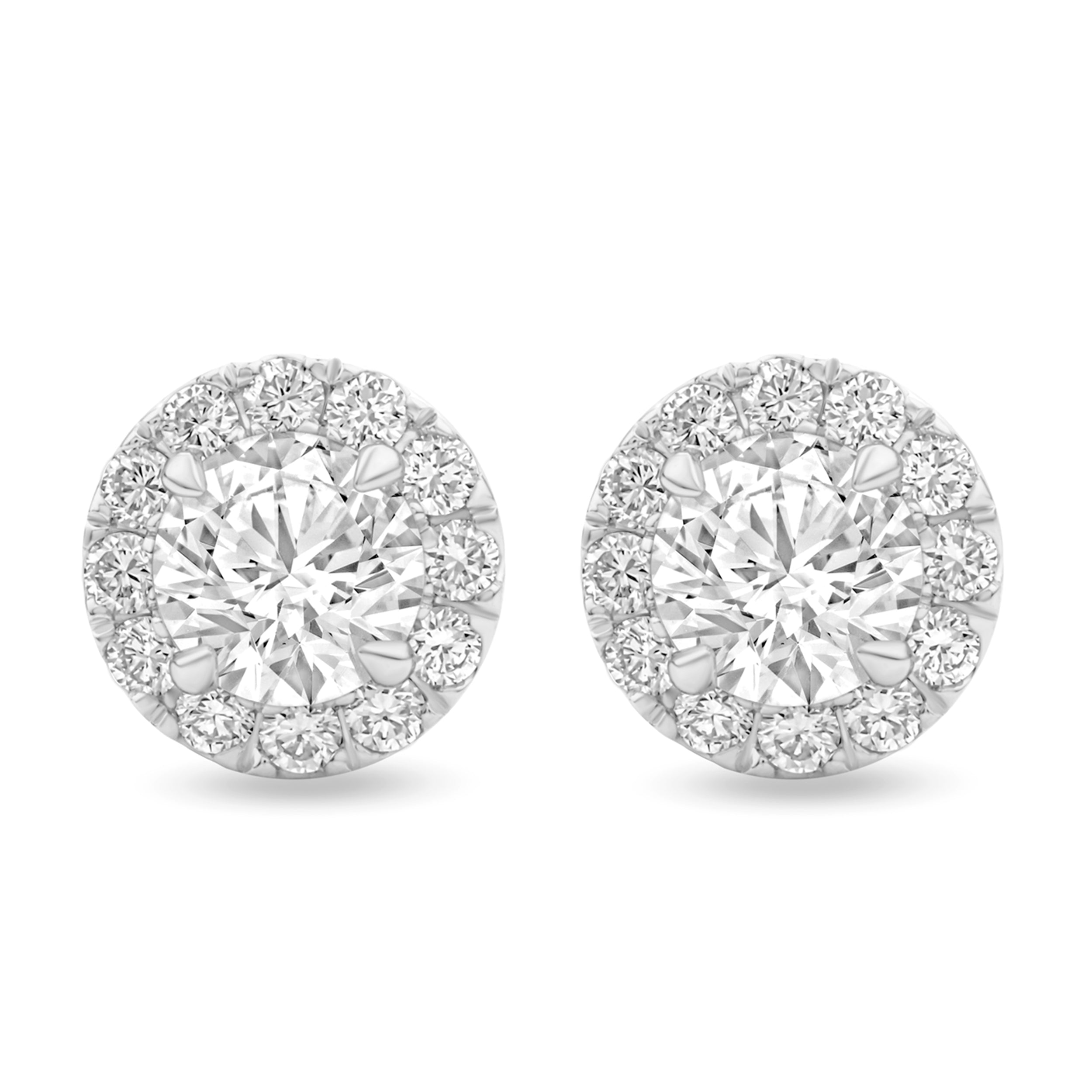 Halo Round Diamond Stud Earrings - ER04