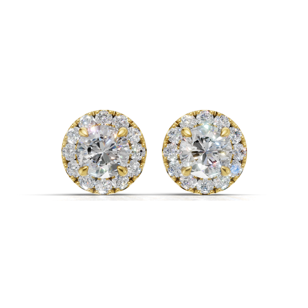 Halo Round Diamond Stud Earrings - ER04