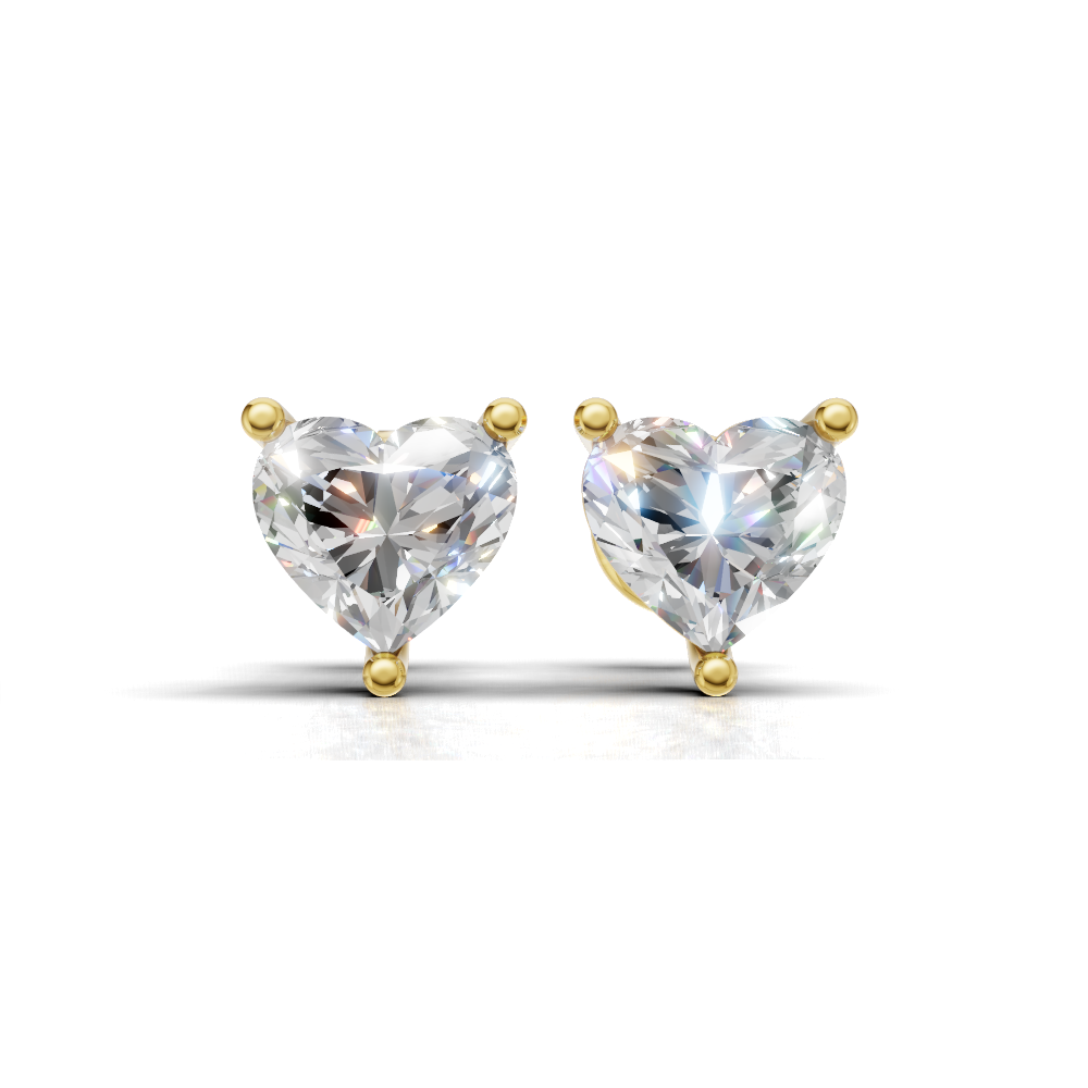 Heart Brilliant Cut Diamond Stud Earrings - Alpha Back - ER06