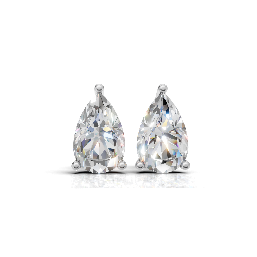 Pear Brilliant Cut Diamond Stud Earrings - Alpha Back - ER07