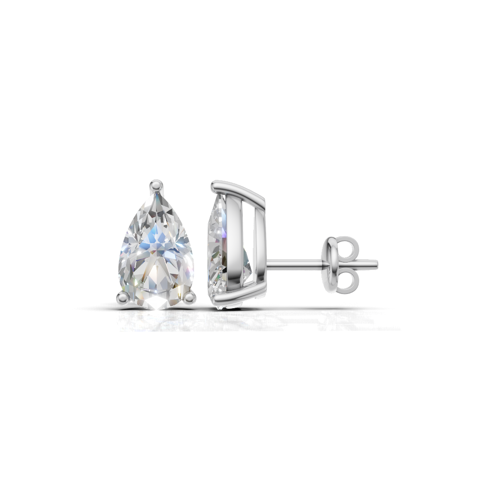 Pear Brilliant Cut Diamond Stud Earrings - Alpha Back - ER07