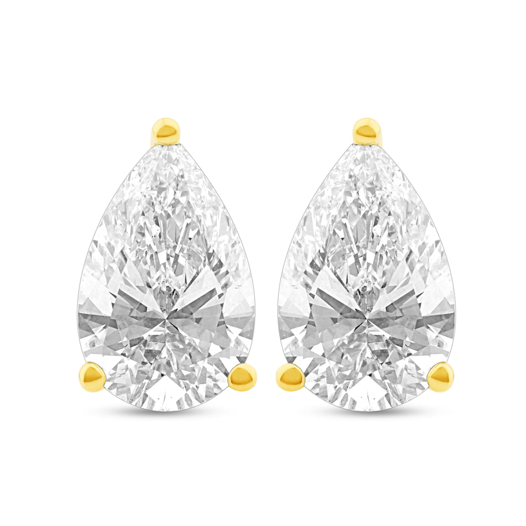 Pear Brilliant Cut Diamond Stud Earrings - Alpha Back - ER07