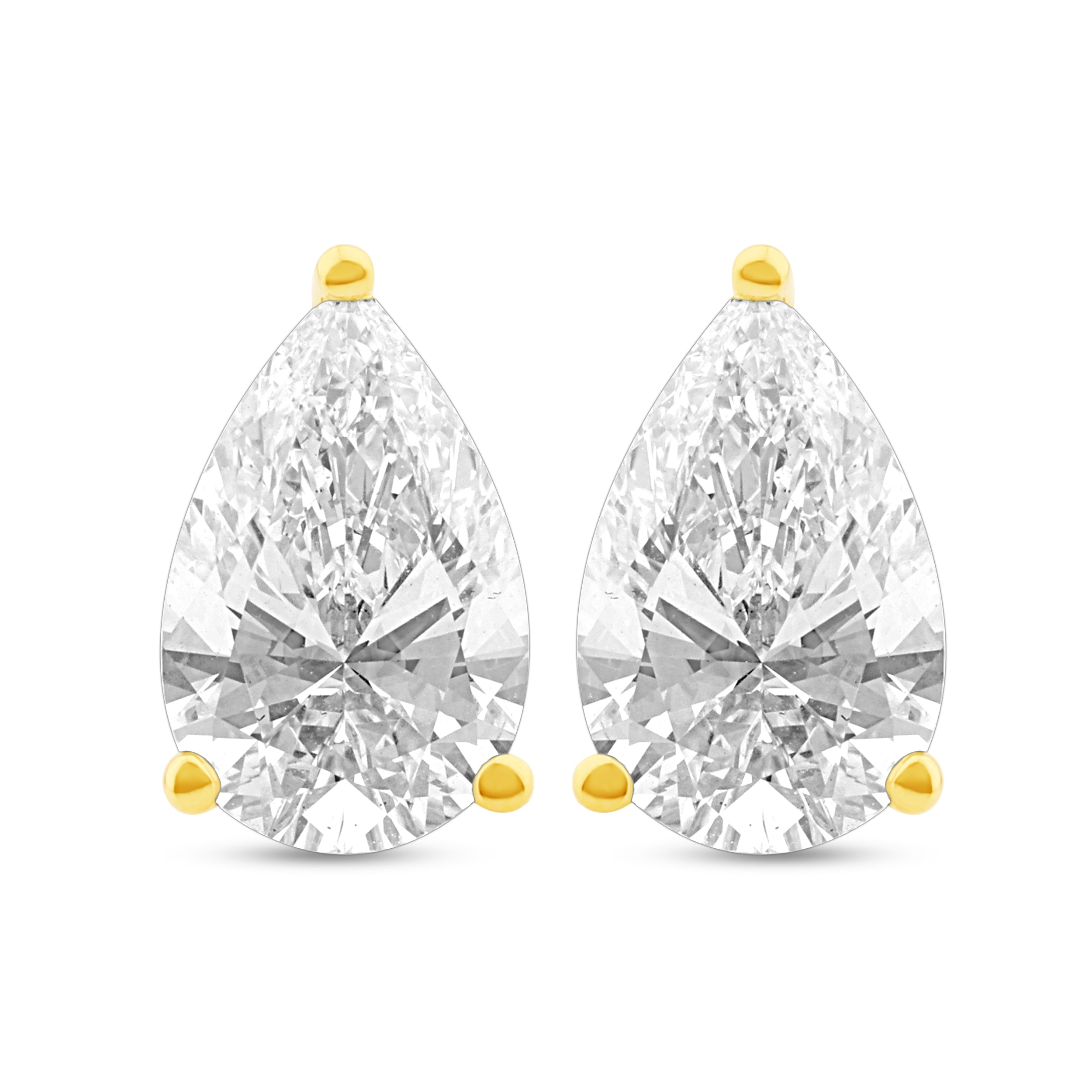 Pear Brilliant Cut Diamond Stud Earrings - Alpha Back - ER07