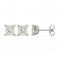 Princess Brilliant Cut Diamond Stud Earrings - Alpha Back - ER08