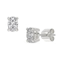 Oval Brilliant Cut Diamond Stud Earrings - Butterfly Back - ER13