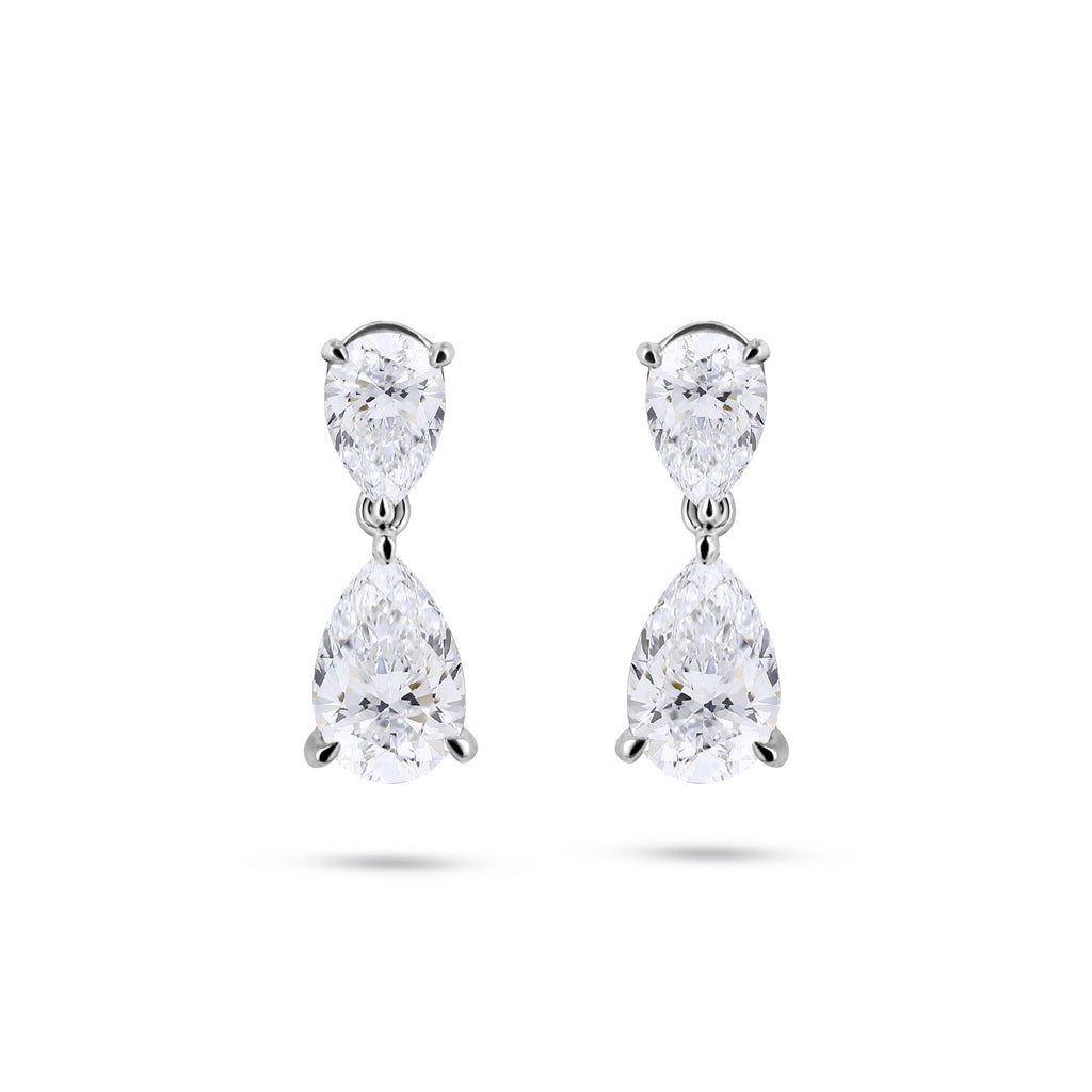 2.14ct Pear Diamond Hoop Earrings - ER14