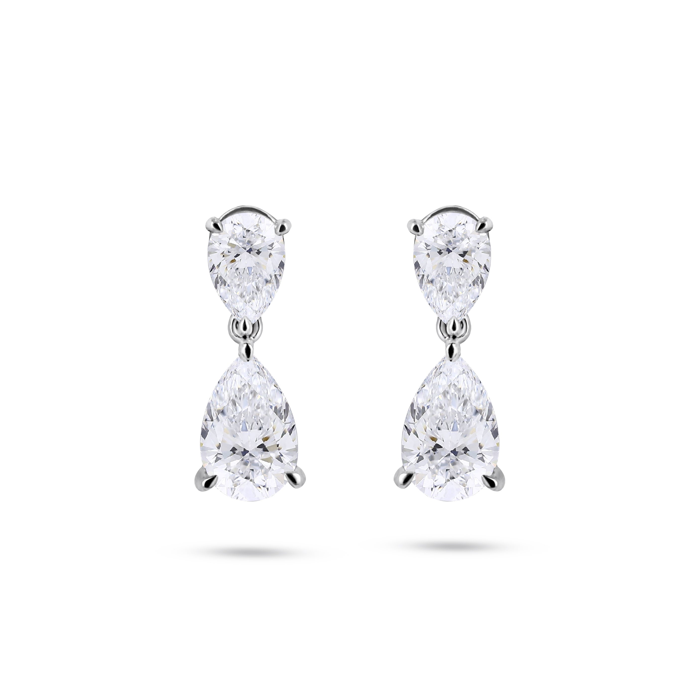 2.14ct Pear Diamond Hoop Earrings - ER14